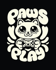 Obraz premium Retro Gaming Cat Design Cute and Playful