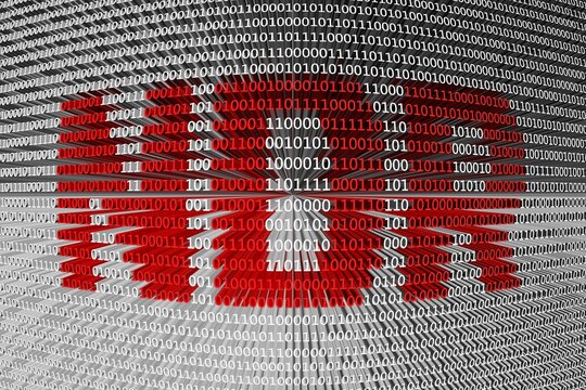 NDR binary code 3d illustration