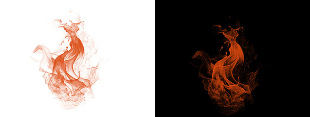Fototapeta premium Elegant Swirling Red Orange Flame Abstract Art