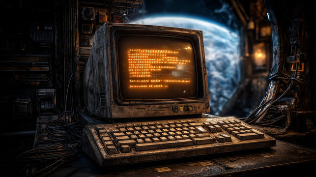 우주 빈티지 컴퓨터 그리고 레트로 (Vintage space computer)