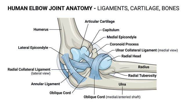 Human Elbow Joint Anatomy Ligaments.