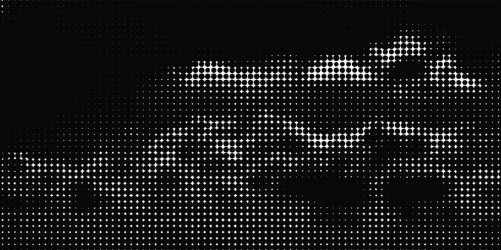 Black and White Halftone Dot Texture Abstract Retro Pop Art Background Close-Up