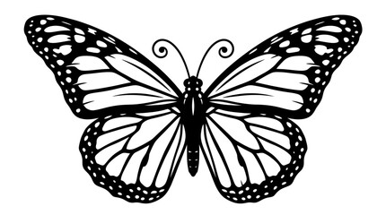Black and white butterfly illustration. © Pemberi