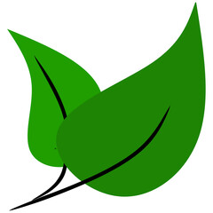 Minimalist Green Leaf Icon Vector Illustration, Modern Nature Logo Design © dikadi16
