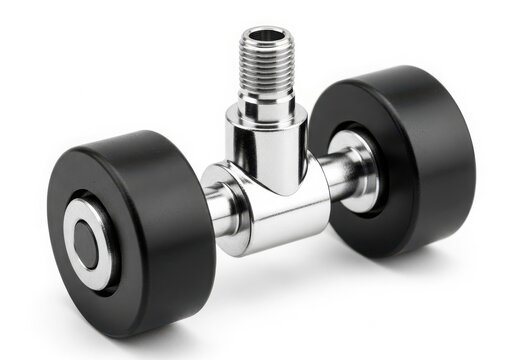 Metal wheel caster with rubber wheel