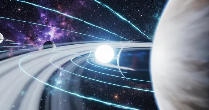 Planets orbiting around a bright star.