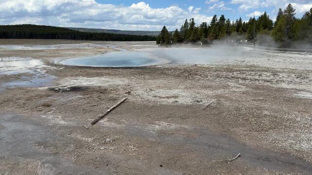 Yellowstone National Park - View of Celestine Pool from the Fountain Paint Pot Trail in Lower Geyser Basin