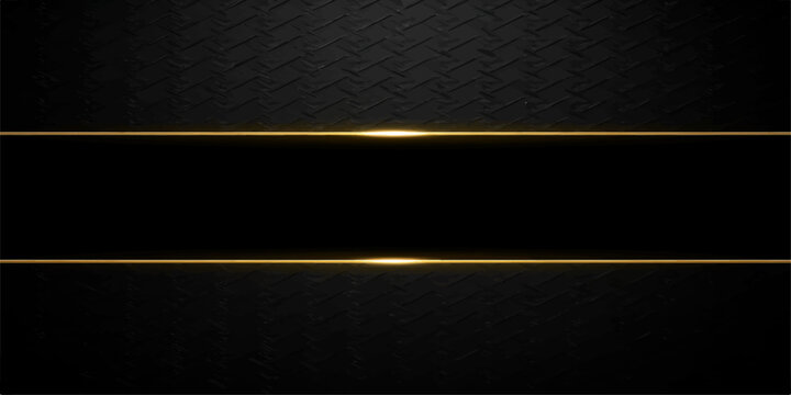 Abstract golden star background with black and gold 3D metal texture banner design frame border pattern light and dark contrast