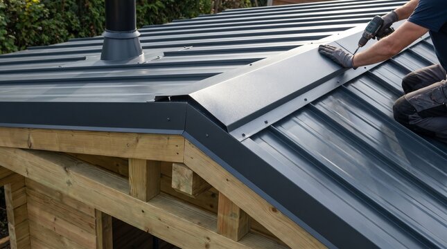 Shed Roof Structure Close Up Featuring Precision Installation Techniques and Long Lasting Protective Roofing Performance