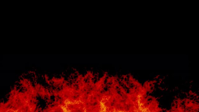 Realistic animated fire with drifting smoke effect overlay 