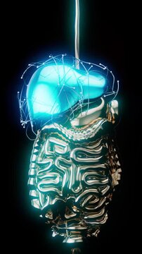 Conceptual 3D animation of liver motion design in vertical format