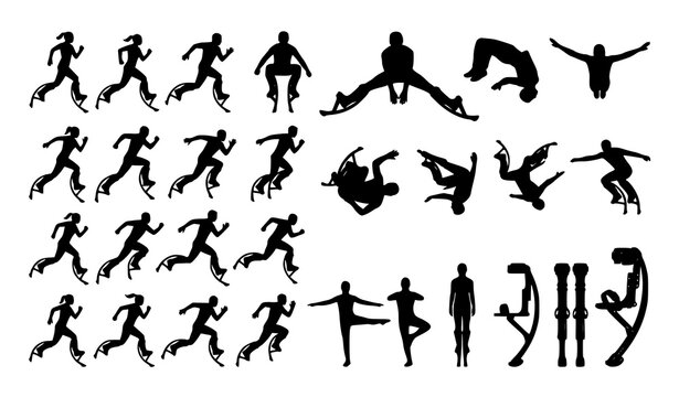Powerbock and Jolly Jumper silhouette collection vector illustration