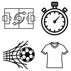 Fototapeta premium Vintage Minimalist Soccer Goal Graphic Vector Silhouette Icon
