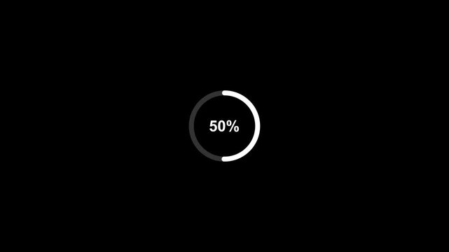 loading icon animation, in which a circle rotates on a black background. loading of parjent animation.