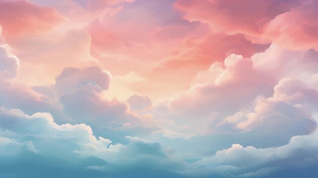 Gentle Shifting Layers of Pastel Hues Blending Like Cotton Candy Clouds &ndash; Cinematic Abstract 16:9 Dreamy Atmospheric Motion Visual Design