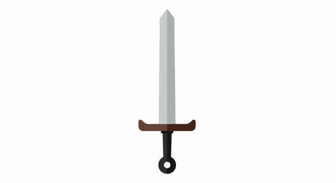 A simple flat design illustration of a medieval sword