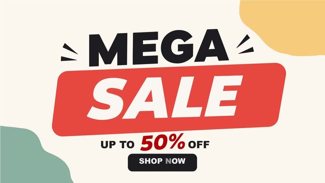 Mega Sale Promotional Background Loop for E-commerce Marketing