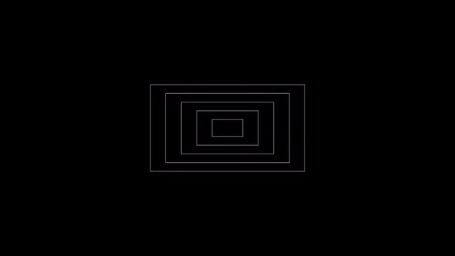 Abstract Geometric Corridor Background with Repeating Rectangular Lines and Infinite Vanishing Point Perspective, Futuristic Motion Design Suitable for Visual Effects, Digital Wallpapers and Creative 