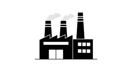Fototapeta premium Industrial factory building with smokestacks.