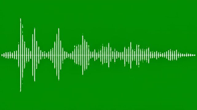 Green sound wave visualizer in three distinct audio segments during digital analysis