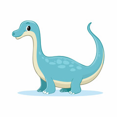 Fototapeta premium Cute Blue Cartoon Dinosaur