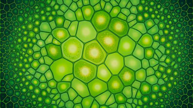 Organic Voronoi leaf cell parenchyma green chlorophyll tones, ecology background