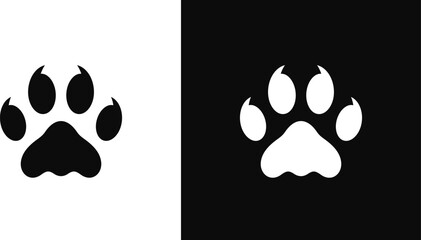 Leopard paw print silhouette. Panther paw print vector illustration © Aleksei_7799