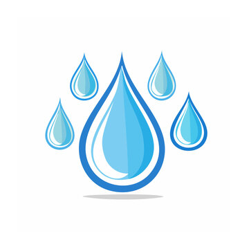 Blue teardrop and circle vector graphic