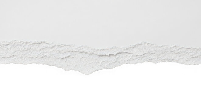 Torn white paper edge with rough texture