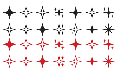 Fototapeta premium Star icons for web design and ui elements, vector symbols