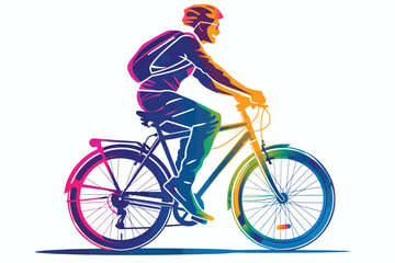 Fototapeta premium lgbt person riding bicycle isolated illustration