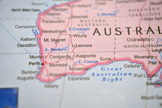 Leonora World Map Location &ndash; Soft Defocused Global Background with Goldfields Outback Aesthetic Blur