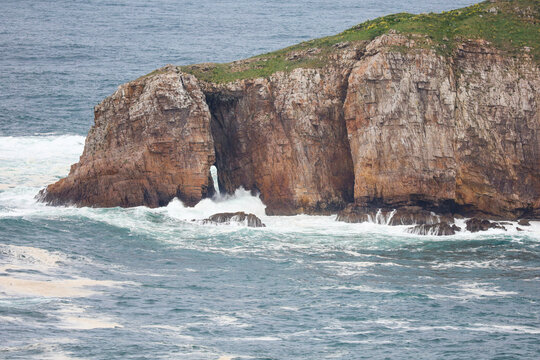 The Herbosa island in Cabo Penas cape, the northerly territory of Asturias, Spain