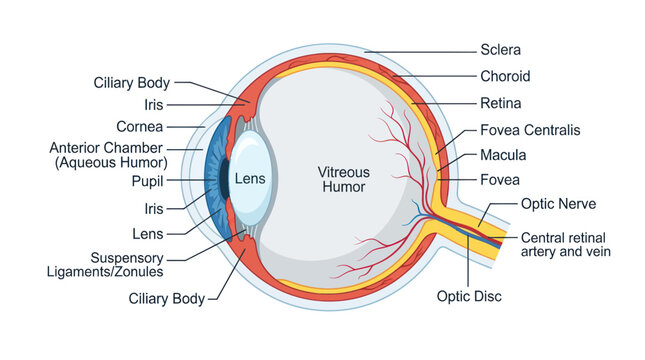 Anatomy of a human eye.