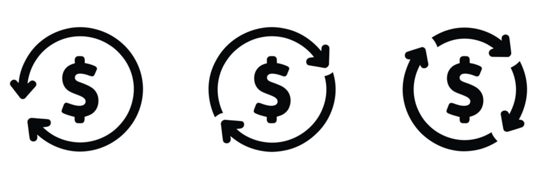 Chargeback Vector Flat Icon Set Featuring Return Money Symbols, Refund Transactions, Payment Reversals and Financial Dispute Resolution Signs for Banking and E Commerce