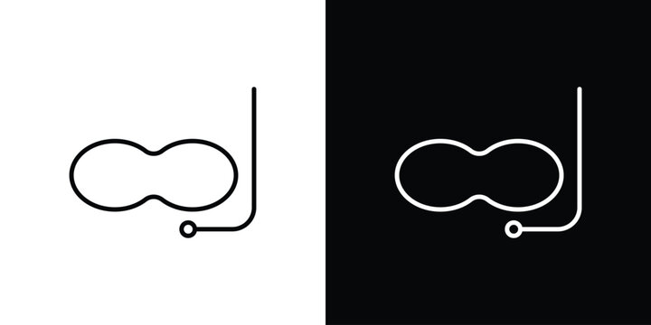 Mask snorkel icon symbol. Vector outline drawing.