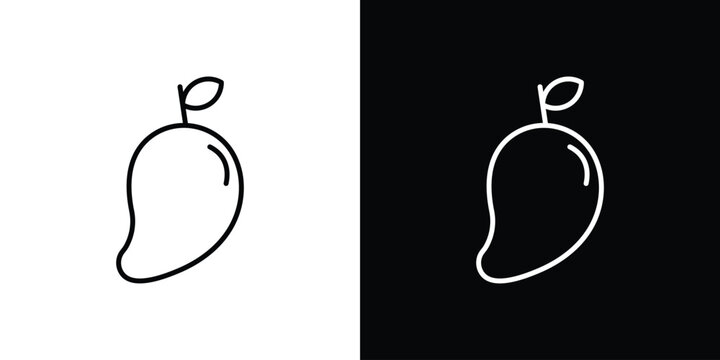 Mango icon symbol. Vector outline drawing.