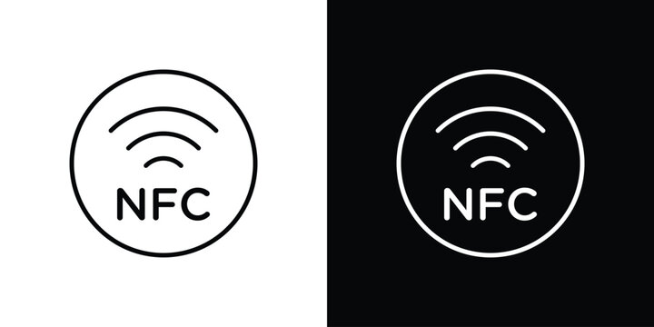 NFC icon symbol. Vector outline drawing.