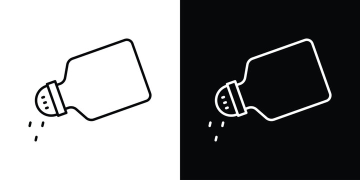 Salt shaker icon symbol. Vector outline drawing.