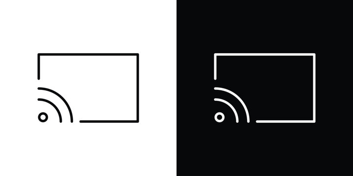 Screencast icon symbol. Vector outline drawing.