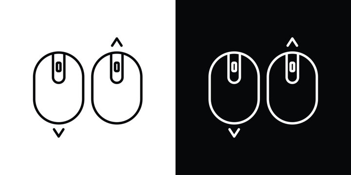Scroll down up icon symbol. Vector outline drawing.