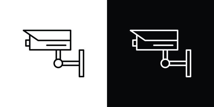 Security camera icon symbol. Vector outline drawing.