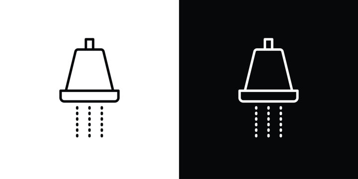 Shower down icon symbol. Vector outline drawing.