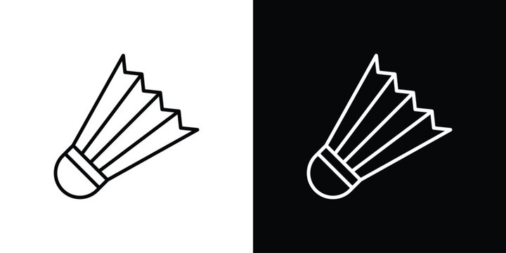 Shuttlecock icon symbol. Vector outline drawing.