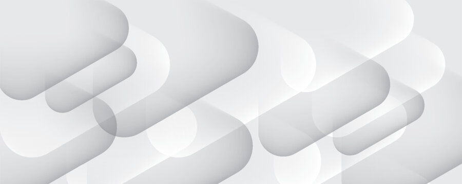 3D white geometric abstract background overlap layer on bright space with rounded triangles effect decoration. Graphic design element modern style concept for banner, flyer, card, cover, or brochure