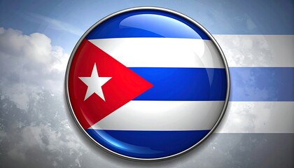 Fototapeta premium Patriotic emblem of a nation, presented on a cloudy background