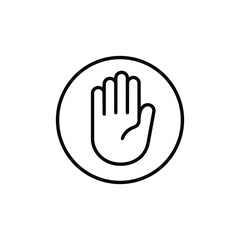 Fototapeta premium Safety Support and Abuse Prevention stop hand icon, Safety Support and Abuse Prevention protection hand warning symbol