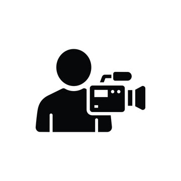 Cameraman cameraman icon with video camera for professions theme