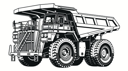 Heavy Duty Mining Haul Truck Vector Illustration © ciko