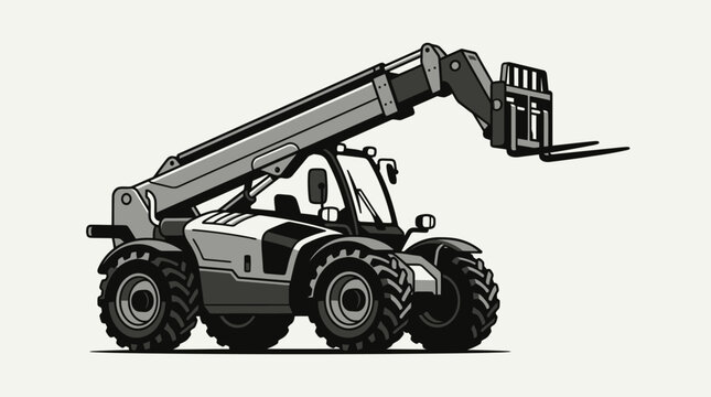 Telehandler Forklift Vector Illustration